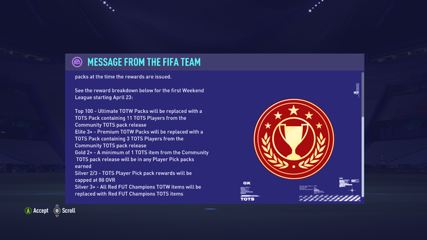 Sprievodca odmenami FIFA 21 TOTS FUT Champions s aktualizovanými úrovňami a časom vydania
